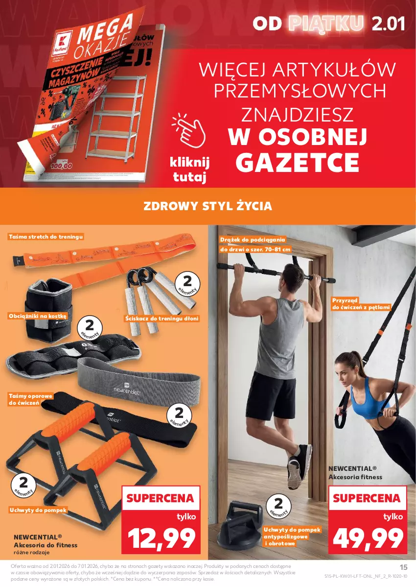 Gazetka promocyjna Kaufland - Gazetka tygodnia - ważna 02.01 do 07.01.2026 - strona 15 - produkty: Drążek do podciągania, Drzwi, Por, Uchwyty, Uchwyty do pompek