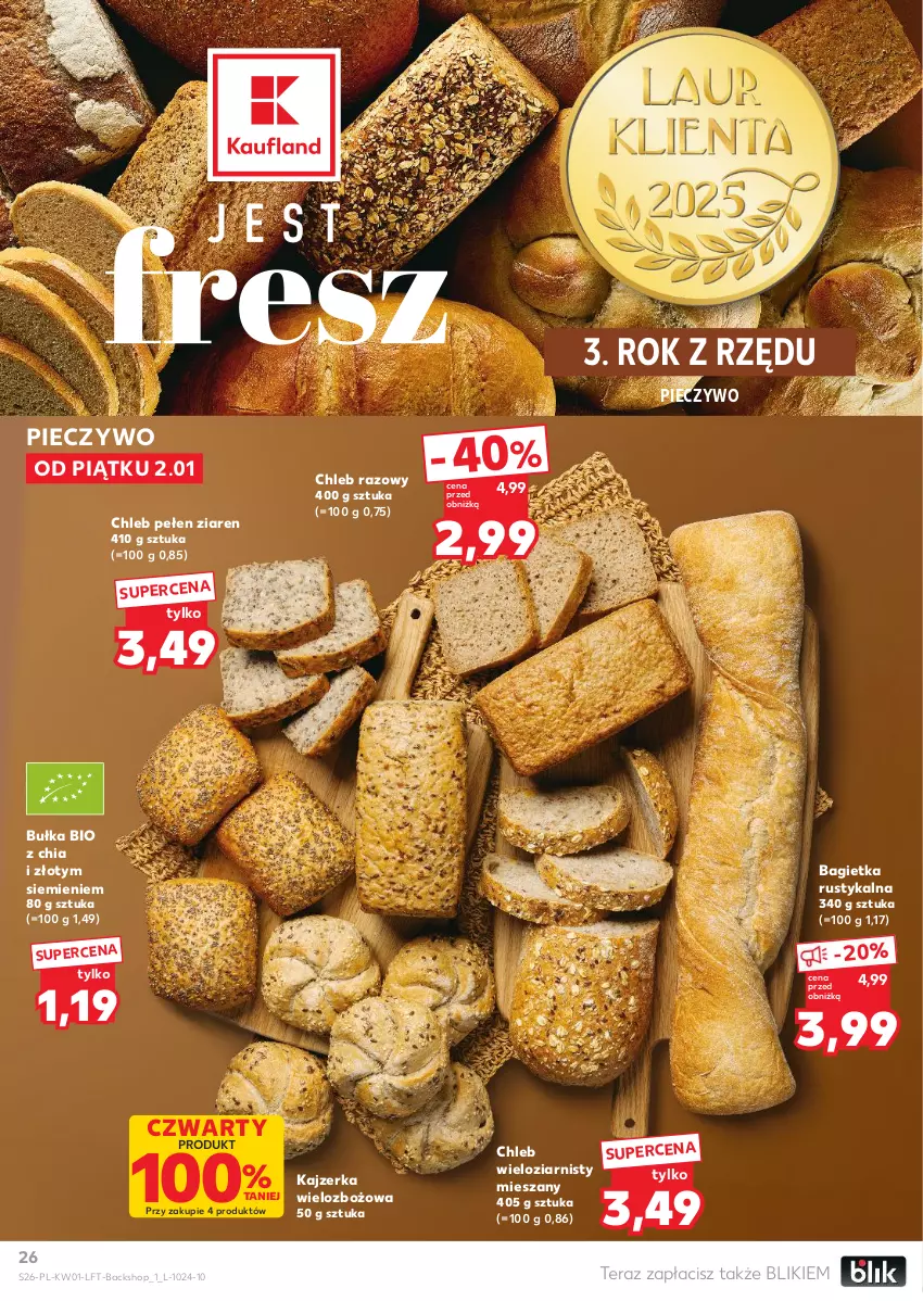 Gazetka promocyjna Kaufland - Gazetka tygodnia - ważna 02.01 do 07.01.2026 - strona 26 - produkty: Bagietka, Bułka, Chia, Chleb, Kajzerka, Piec, Pieczywo, Rust, Tera
