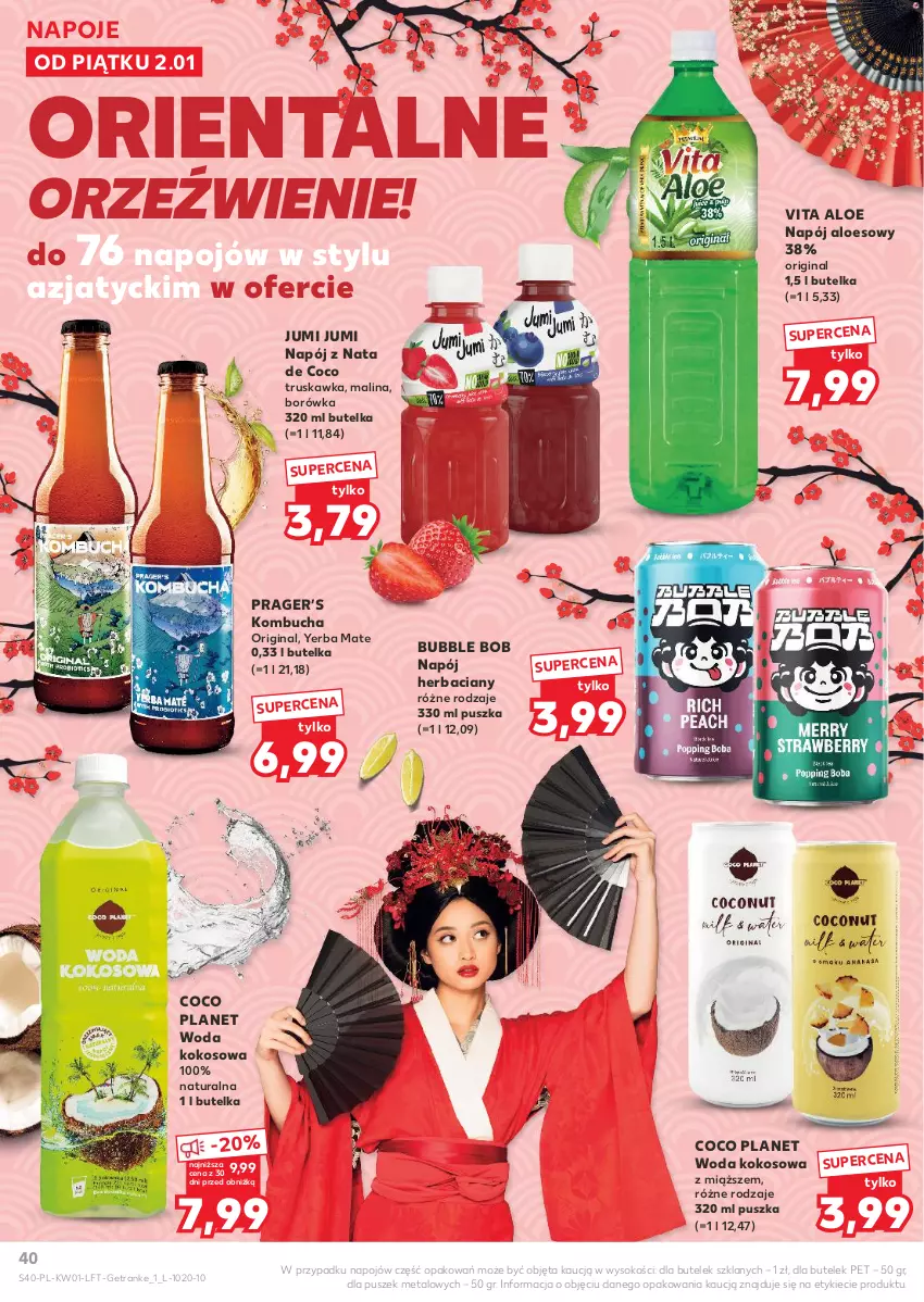 Gazetka promocyjna Kaufland - Gazetka tygodnia - ważna 02.01 do 07.01.2026 - strona 40 - produkty: Borówka, Gin, Kokos, Napój, Napoje, Sok, Tran, Woda