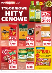 Gazetka promocyjna Kaufland - Gazetka tygodnia - Gazetka - ważna od 07.01 do 07.01.2026 - strona 6 - produkty: Sok, Por, Chipsy, Kawa mielona, Kawa, Miód, Baton, Danio, Oliwa z oliwek, Monini, Jacobs, Waga, Nestlé, Oliwa