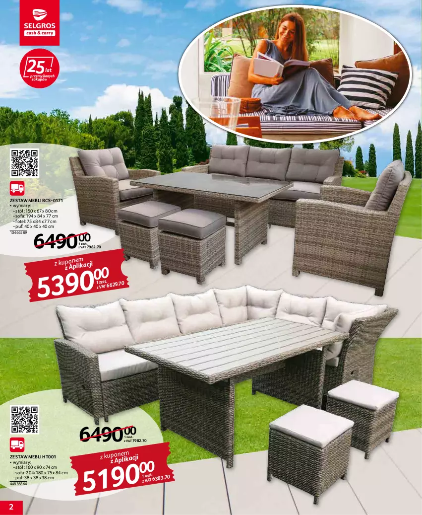 Gazetka promocyjna Selgros - Katalog Wypoczynek - ważna 19.04 do 04.05.2022 - strona 2 - produkty: Fa, Fotel, Puf, Sofa, Stół