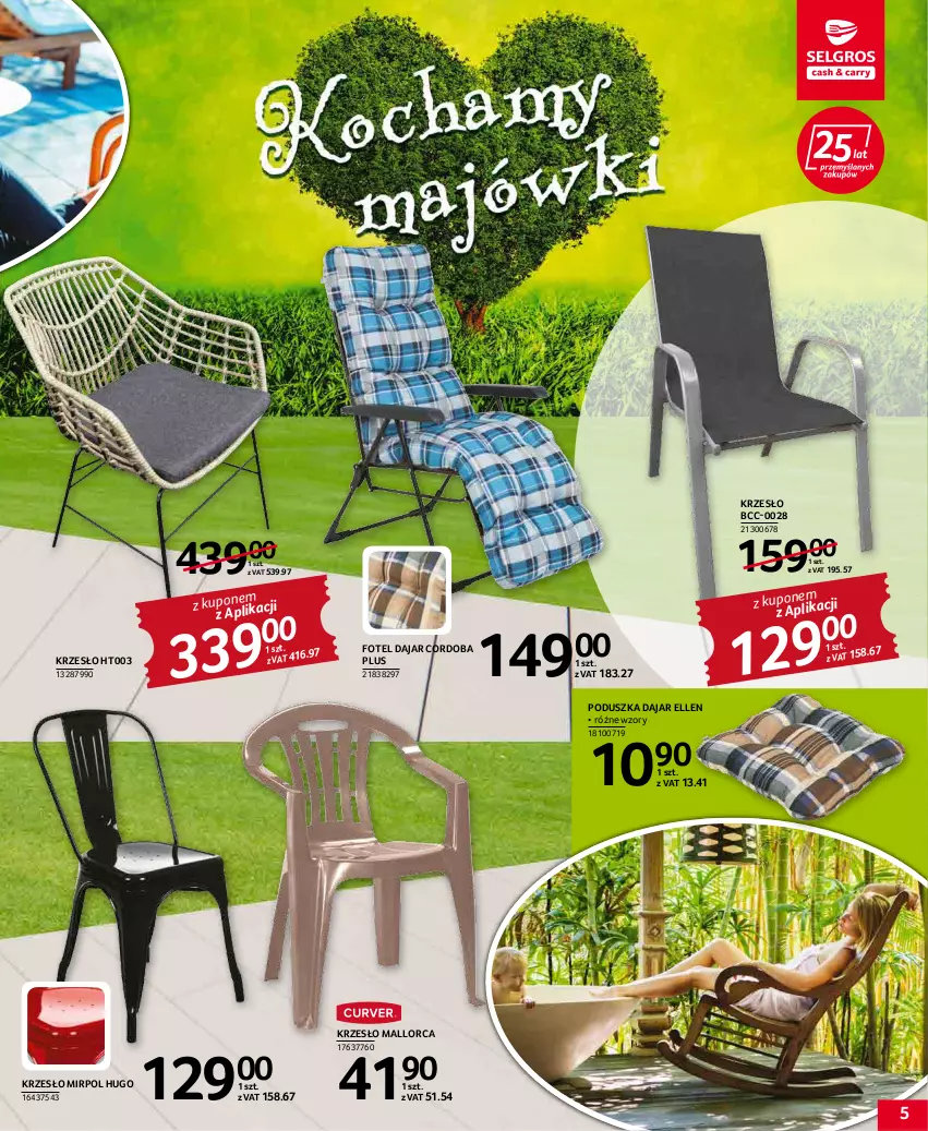 Gazetka promocyjna Selgros - Katalog Wypoczynek - ważna 19.04 do 04.05.2022 - strona 5 - produkty: Fotel, Krzesło, Poduszka