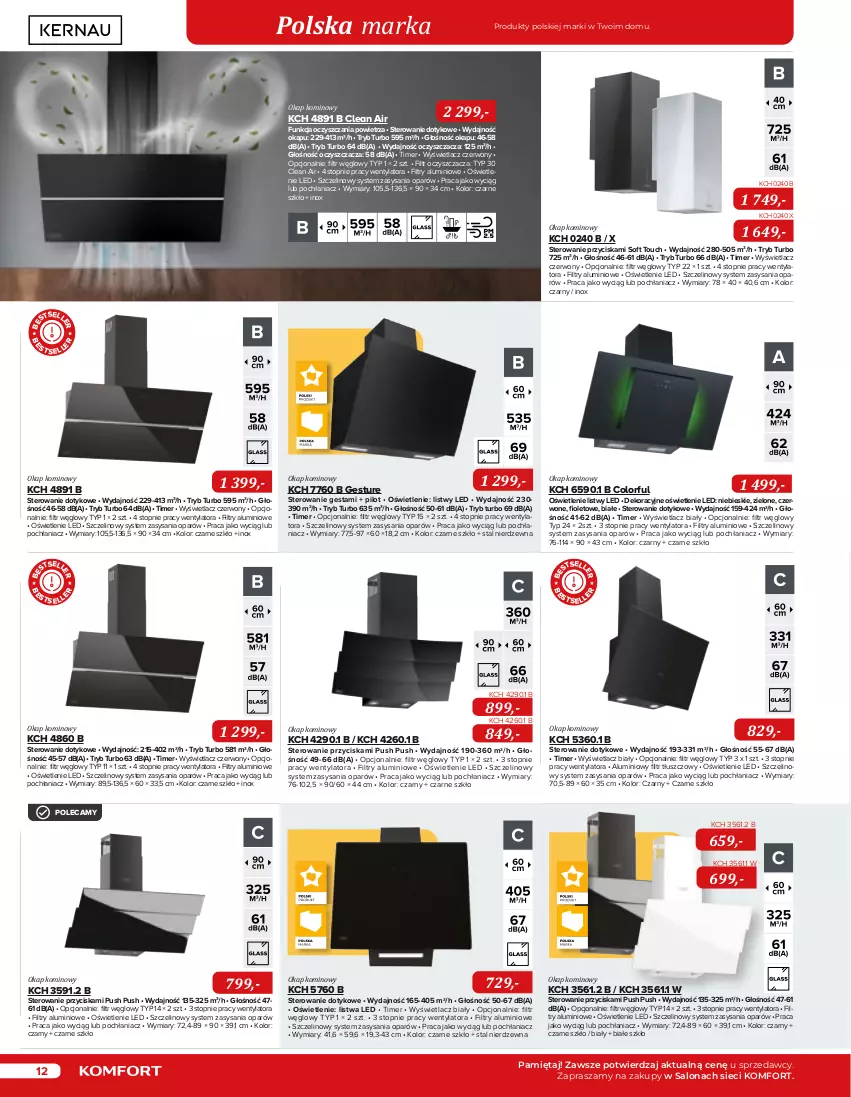 Gazetka promocyjna Komfort - Katalog urządzeń AGD - ważna 12.05 do 30.09.2023 - strona 12 - produkty: Be Be, Listwa, Mięta, Okap, Sprzedawcy, Top