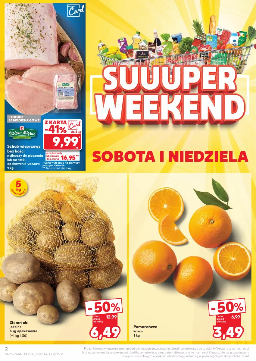 Gazetka promocyjna Kaufland - Gazetka tygodnia - ważna 23.01 do 29.01.2025 - strona 2 - produkty: Piec, Pomarańcze, Rama, Schab wieprzowy, Sok, Stek, Ziemniaki