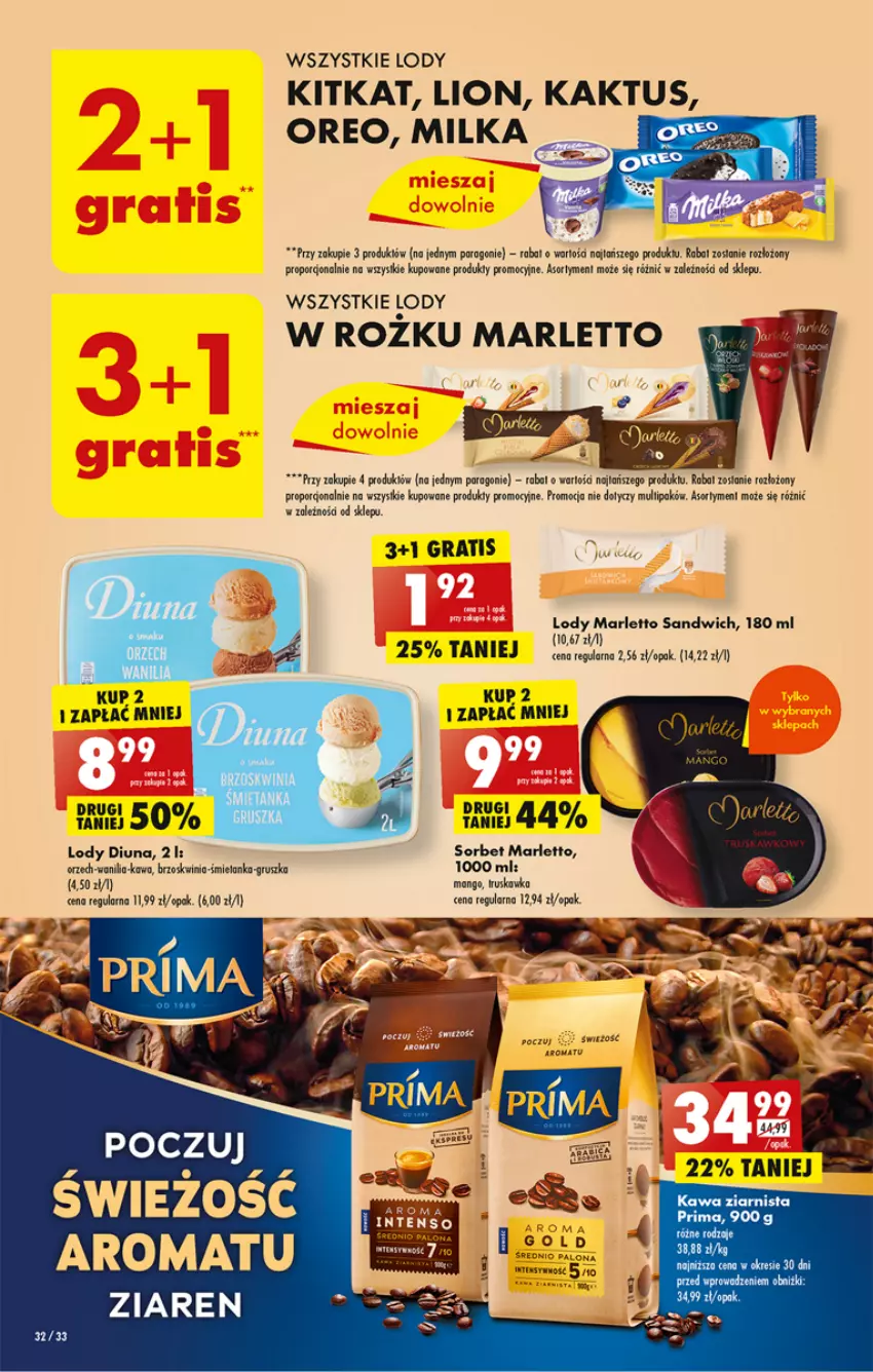 Gazetka promocyjna Biedronka - Od poniedziałku 22.05 - ważna 22.05 do 27.05.2023 - strona 32 - produkty: Gra, Kaktus, Lion, Lody, Mango, Milka, Oreo, Por, Prima