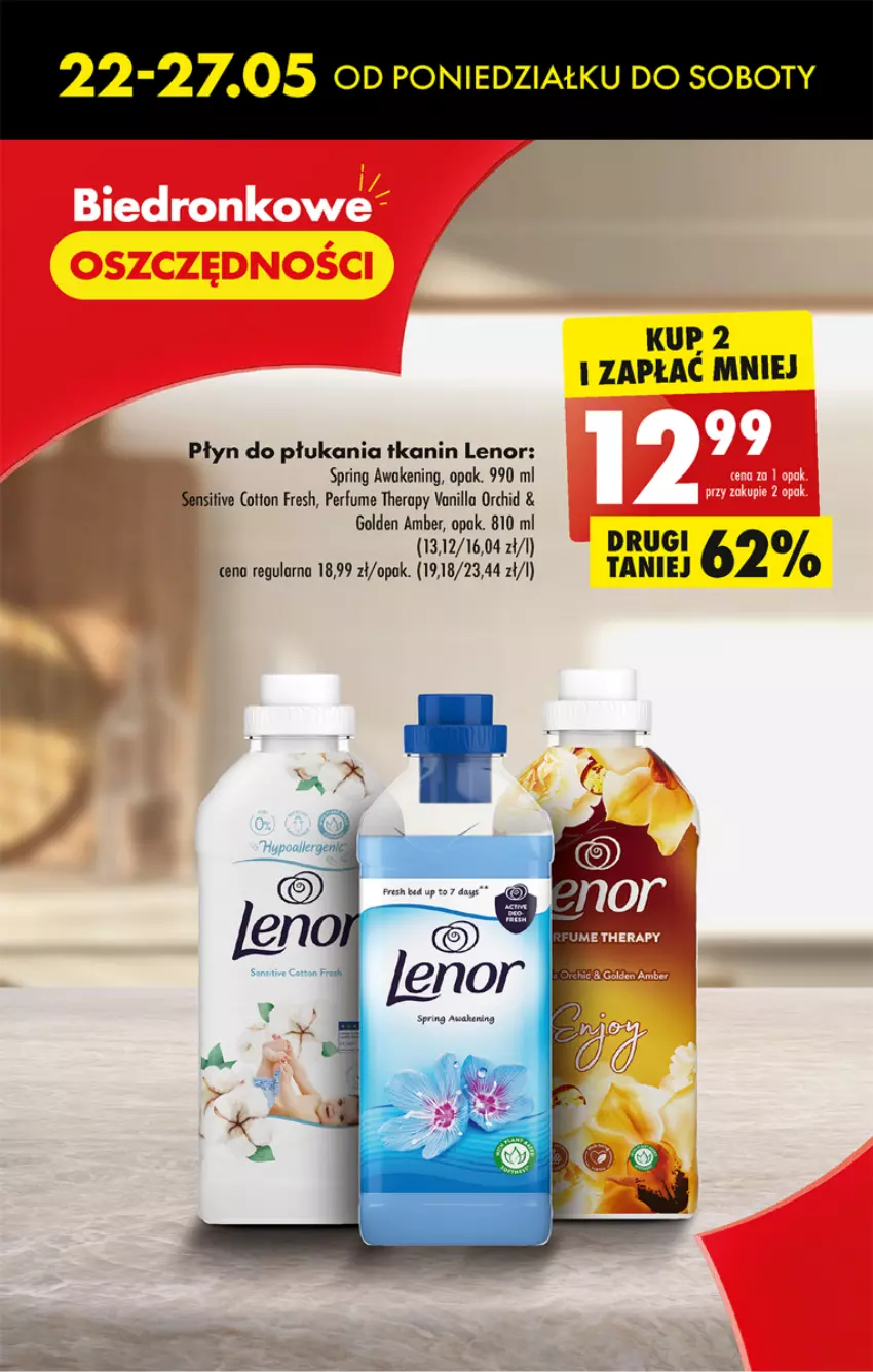 Gazetka promocyjna Biedronka - Od poniedziałku 22.05 - ważna 22.05 do 27.05.2023 - strona 48 - produkty: Lenor, Płyn do płukania