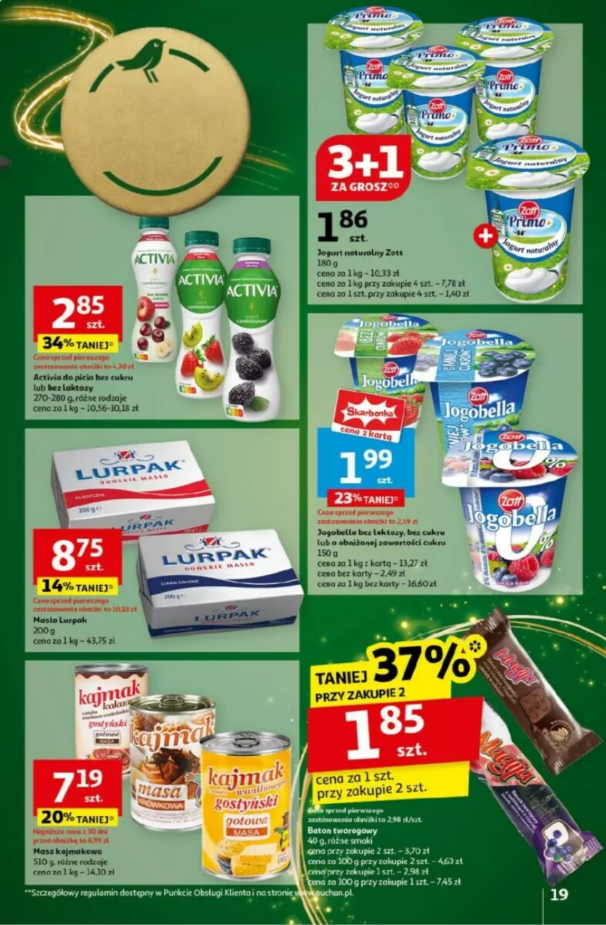 Gazetka promocyjna Auchan - ważna 05.12 do 11.12.2024 - strona 14 - produkty: Activia, Bell, Bella, Jogobella, Jogurt, Jogurt naturalny, Lurpak, Masło, Prima, Zott