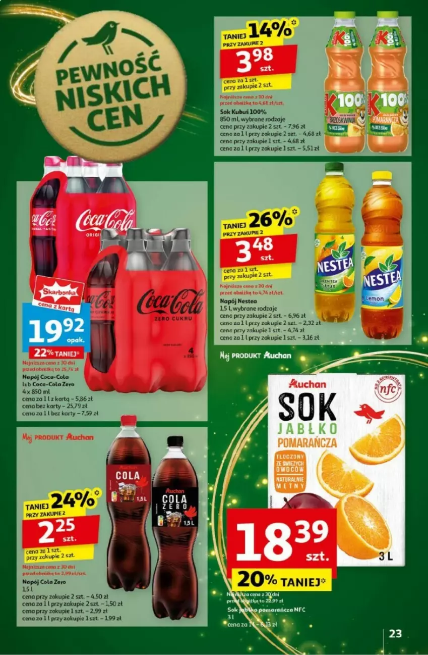 Gazetka promocyjna Auchan - ważna 05.12 do 11.12.2024 - strona 18 - produkty: Coca-Cola, Kubuś, Napój, Nestea, Sok