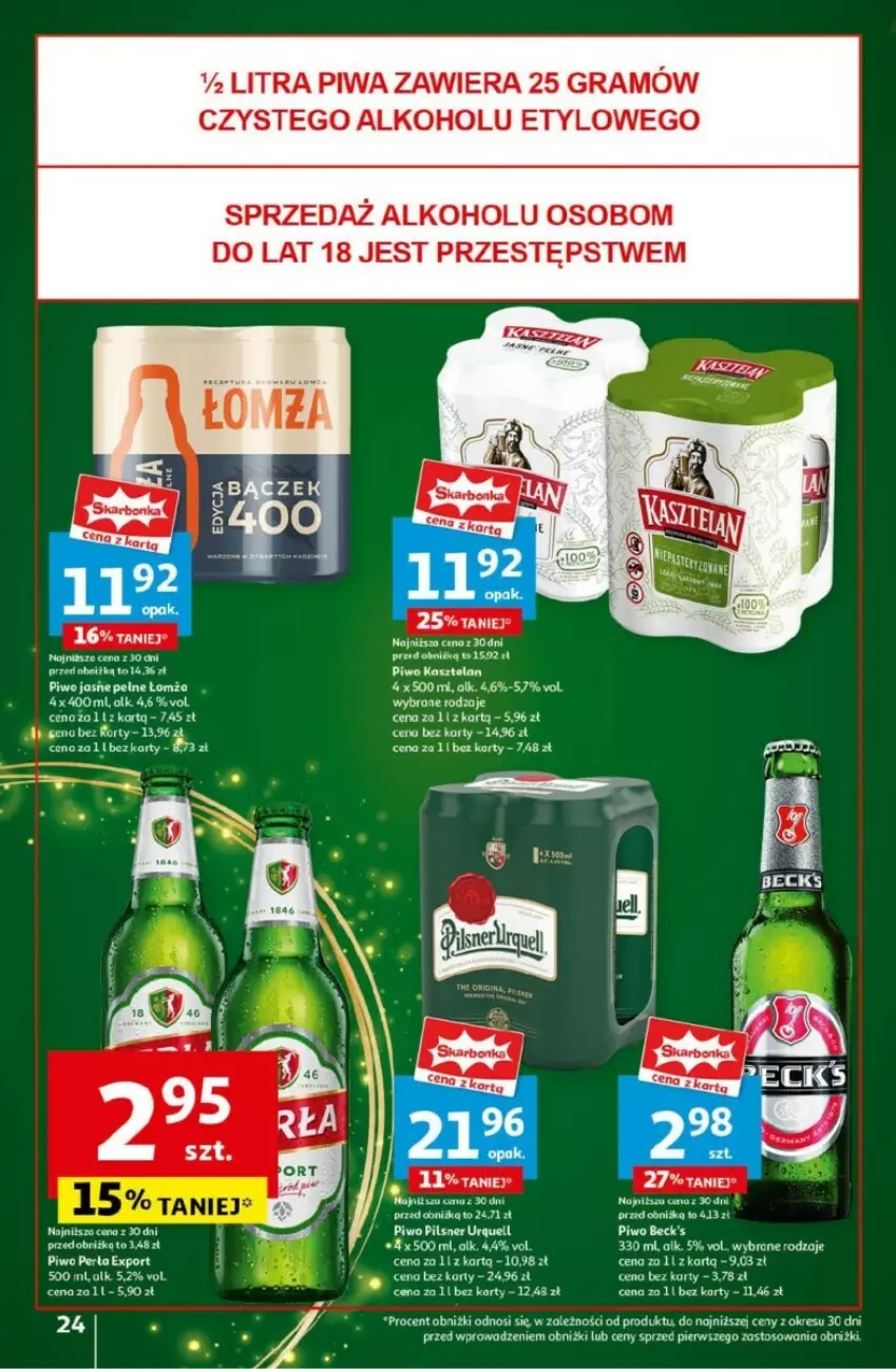 Gazetka promocyjna Auchan - ważna 05.12 do 11.12.2024 - strona 19 - produkty: Gra, Kasztelan, Pilsner Urquell, Piwa, Piwo