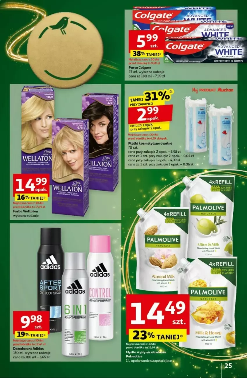 Gazetka promocyjna Auchan - ważna 05.12 do 11.12.2024 - strona 20 - produkty: Adidas, Colgate, Dezodorant, LG, Mydło, Mydło w płynie, Palmolive, Płatki kosmetyczne