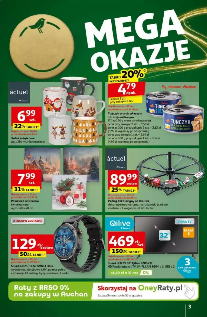 Gazetka promocyjna Auchan - ważna 05.12 do 11.12.2024 - strona 23 - produkty: Acer, HD ready, LED TV, LG, Olej, Pociąg, Por, Poszewka, Smartwatch, Sos, Sport, Tuńczyk