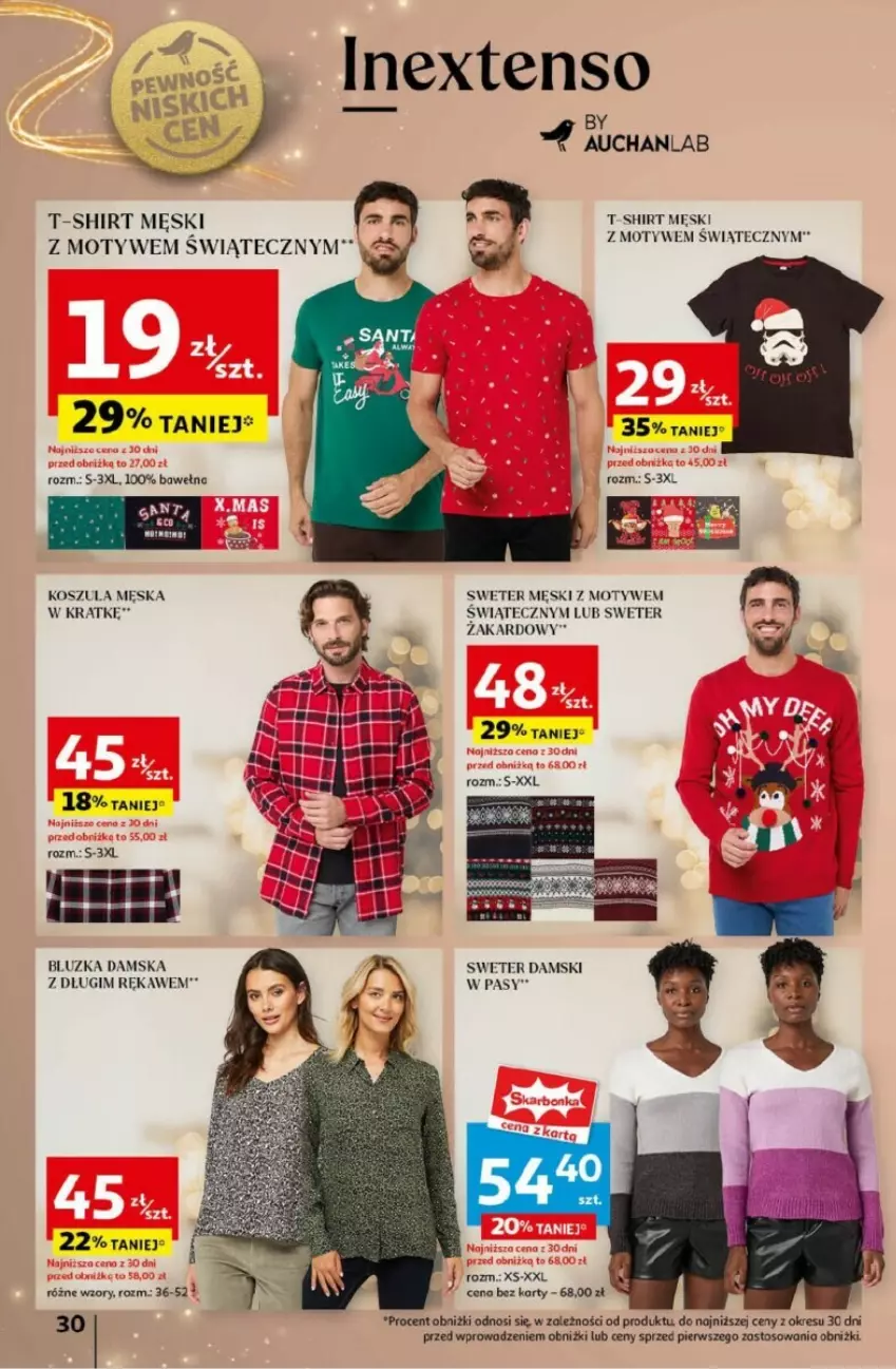 Gazetka promocyjna Auchan - ważna 05.12 do 11.12.2024 - strona 26 - produkty: Kosz, Koszula, Sweter, T-shirt, Wełna