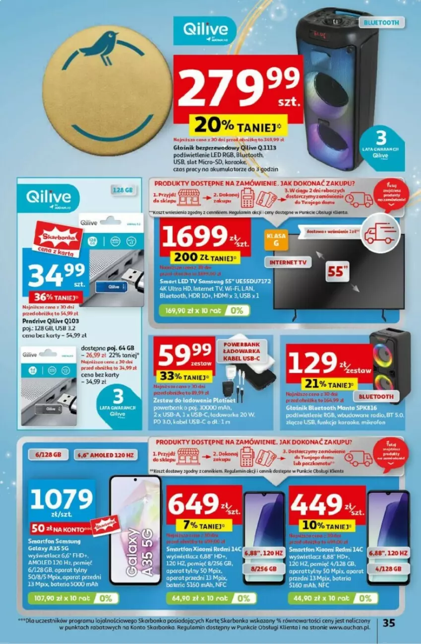 Gazetka promocyjna Auchan - ważna 05.12 do 11.12.2024 - strona 36 - produkty: Akumulator, Amol, Głośnik, Gra, Kabel USB, Kosz, Pendrive