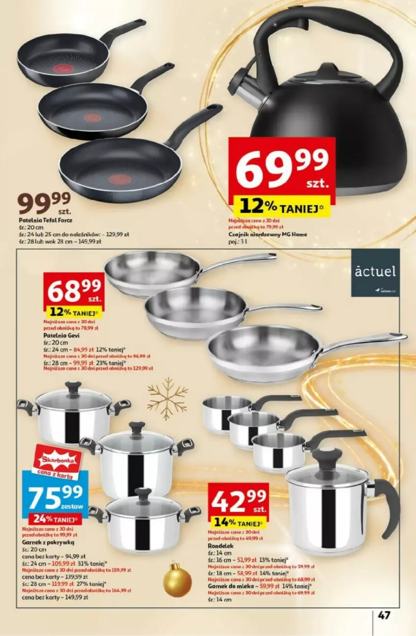 Gazetka promocyjna Auchan - ważna 05.12 do 11.12.2024 - strona 49 - produkty: Czajnik, Fa, Garnek, Patelnia, Rondel, Tefal