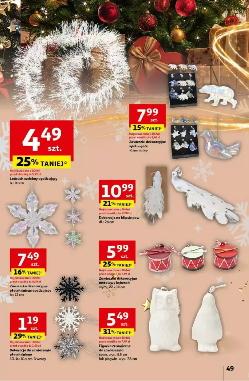 Gazetka promocyjna Auchan - ważna 05.12 do 11.12.2024 - strona 51 - produkty: Figurka ceramiczna, Pingwin, Zawieszki