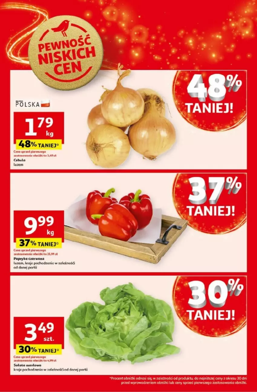 Gazetka promocyjna Auchan - ważna 05.12 do 11.12.2024 - strona 61 - produkty: Cebula, Masło, Papryka, Papryka czerwona, Sałat, Sałata masłowa