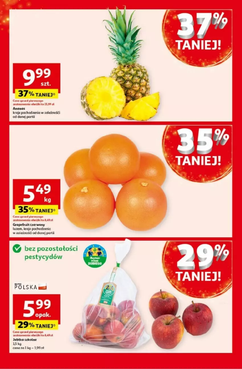 Gazetka promocyjna Auchan - ważna 05.12 do 11.12.2024 - strona 62 - produkty: Ananas, Gra, Jabłka, Por