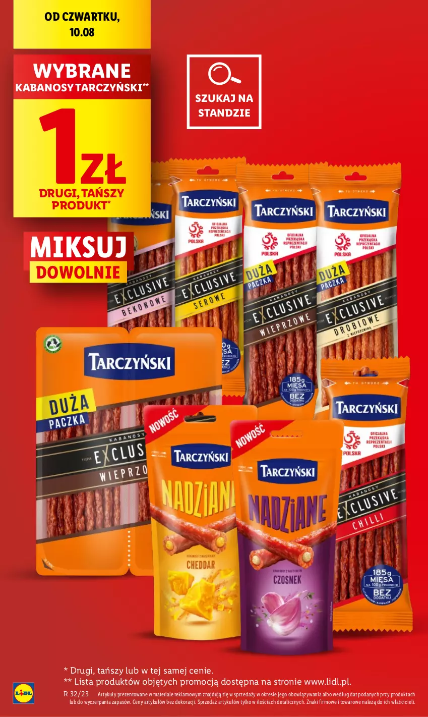 Gazetka promocyjna Lidl - GAZETKA - ważna 10.08 do 12.08.2023 - strona 16 - produkty: Kabanos, Tarczyński