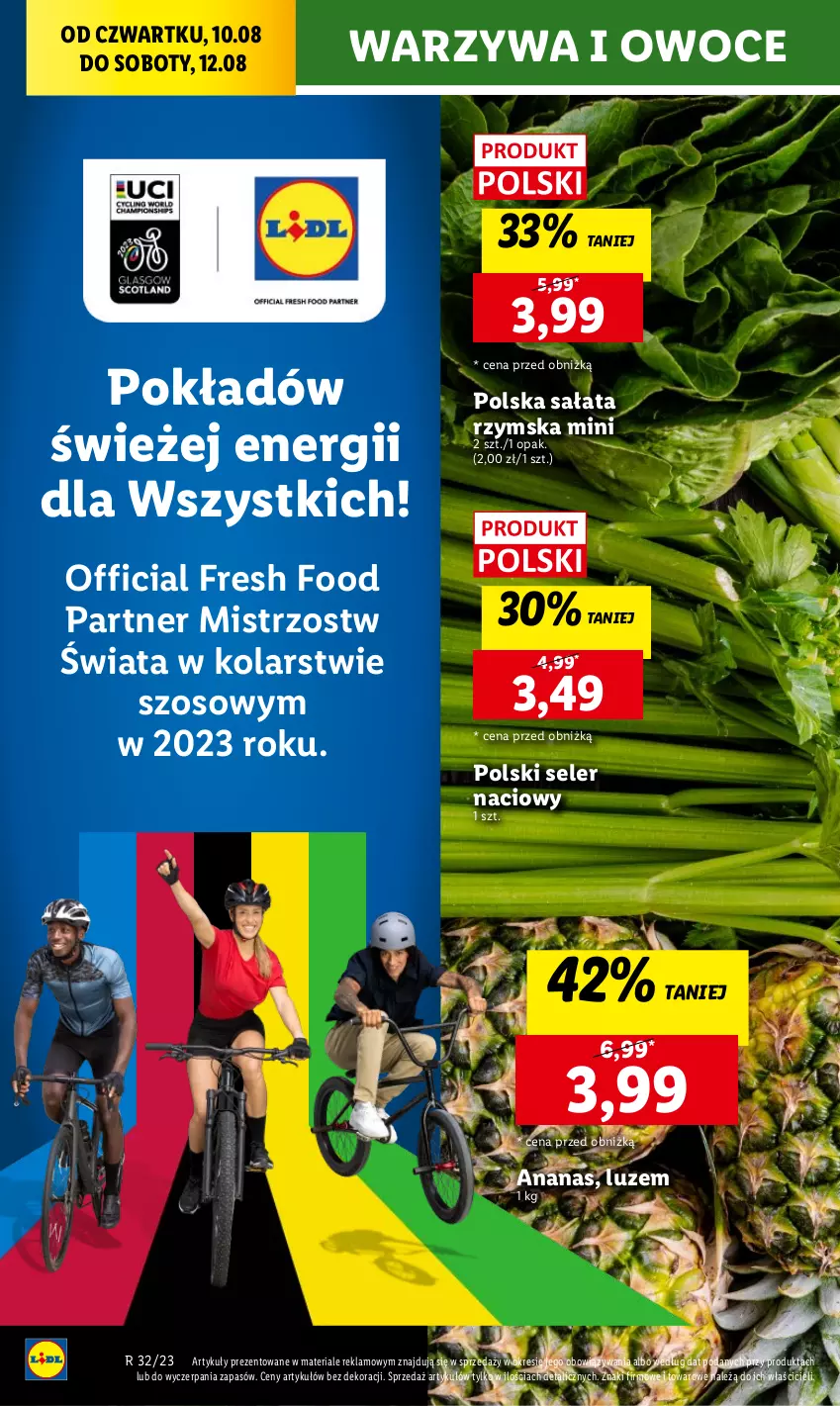 Gazetka promocyjna Lidl - GAZETKA - ważna 10.08 do 12.08.2023 - strona 28 - produkty: Ananas, Owoce, Sałat, Seler naciowy, Warzywa, Warzywa i owoce