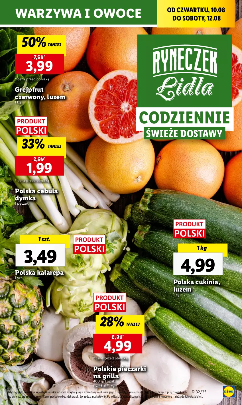 Gazetka promocyjna Lidl - GAZETKA - ważna 10.08 do 12.08.2023 - strona 29 - produkty: Cebula, Grejpfrut, Grill, Owoce, Piec, Warzywa, Warzywa i owoce