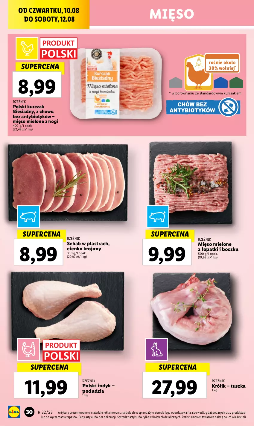 Gazetka promocyjna Lidl - GAZETKA - ważna 10.08 do 12.08.2023 - strona 50 - produkty: Królik, Kurczak, Mięso, Mięso mielone, Por, Tusz