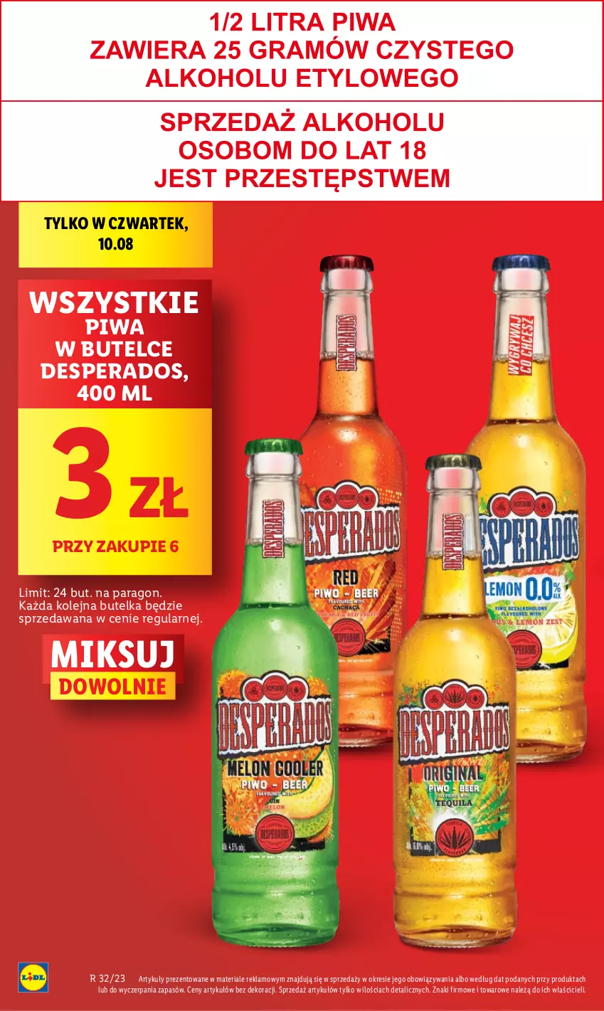 Gazetka promocyjna Lidl - GAZETKA - ważna 10.08 do 12.08.2023 - strona 6 - produkty: Desperados, Olej, Piwa