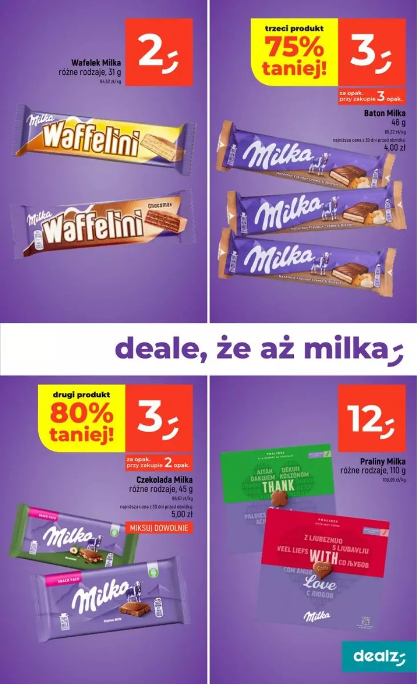 Gazetka promocyjna Dealz - NOWA GAZETKA - ważna 03.09 do 09.09.2026 - strona 15 - produkty: Baton, Czekolada, Fa, Milka, Praliny, Wafelek