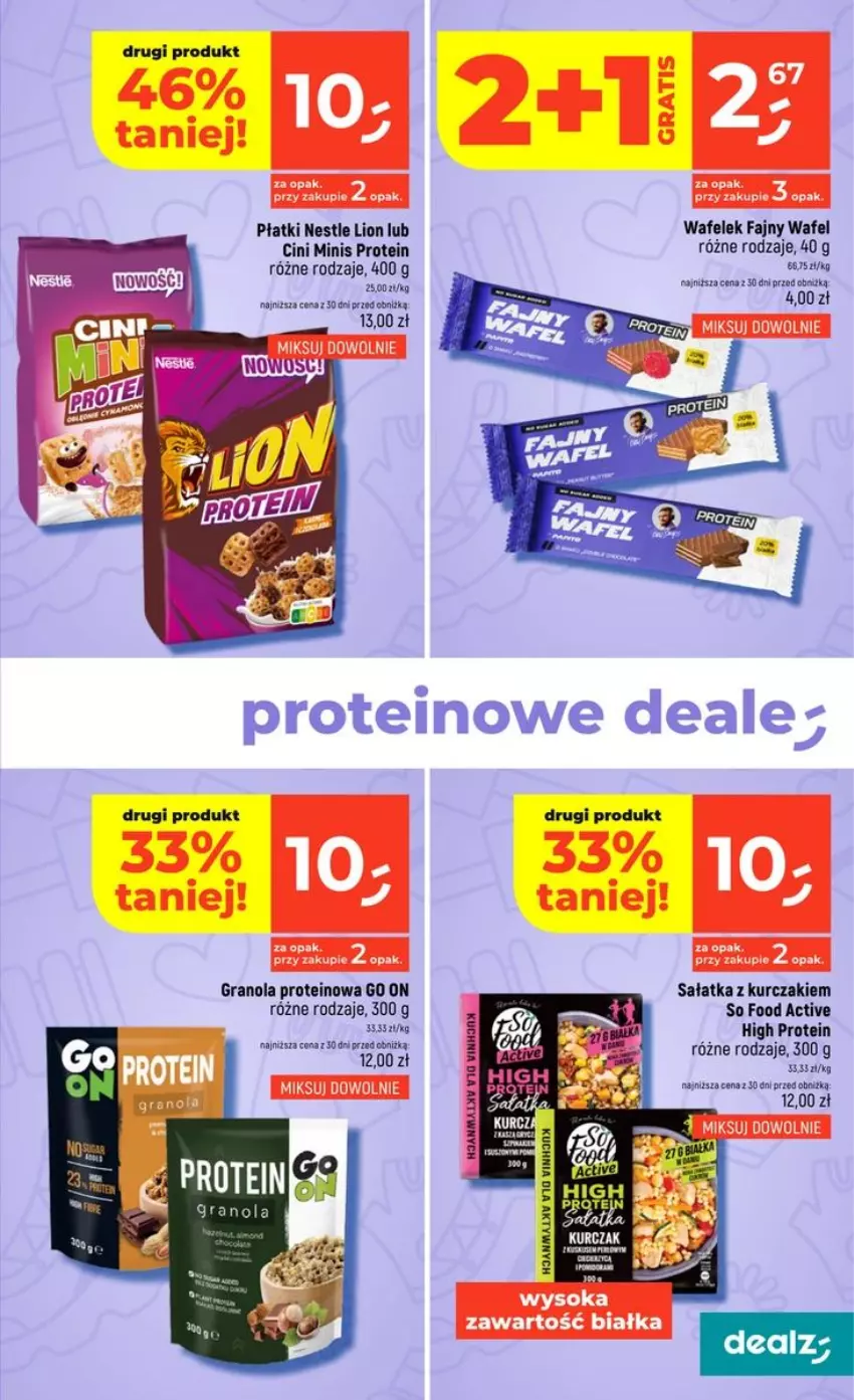 Gazetka promocyjna Dealz - NOWA GAZETKA - ważna 03.09 do 09.09.2026 - strona 23 - produkty: Cini Minis, Fa, Gra, Granola, Kurczak, Lion, Por, Sałat, Sałatka, So Food, Wafelek