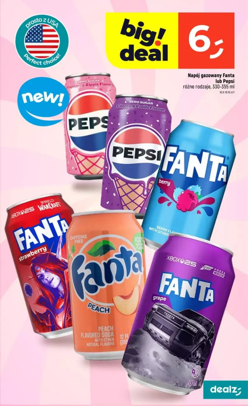 Gazetka promocyjna Dealz - NOWA GAZETKA - ważna 03.09 do 09.09.2026 - strona 25 - produkty: Fa, Fanta, Napój, Napój gazowany, Pepsi