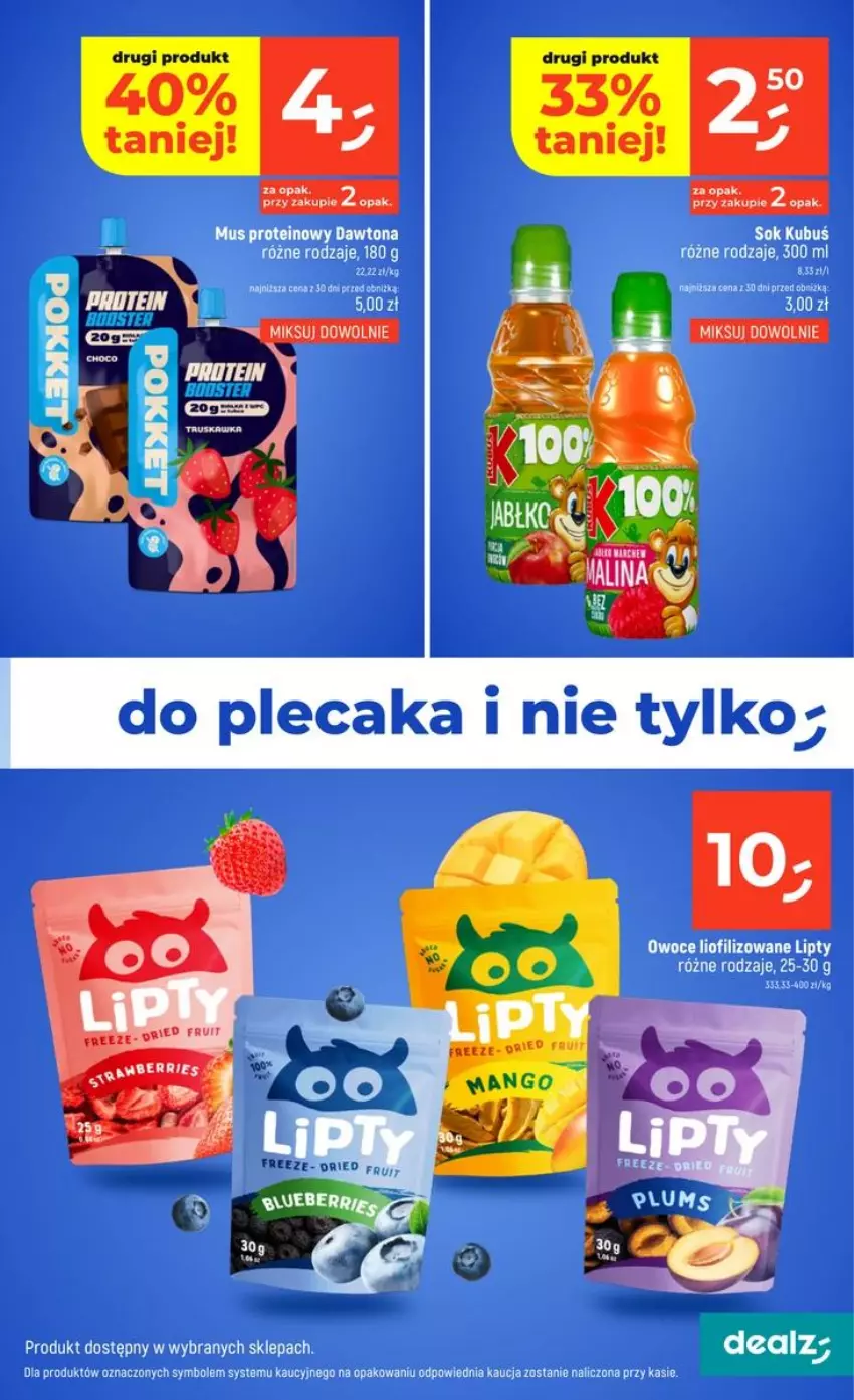 Gazetka promocyjna Dealz - NOWA GAZETKA - ważna 03.09 do 09.09.2026 - strona 27 - produkty: Dawtona, Fa, Kubuś, Mus, Owoce, Por, Sok