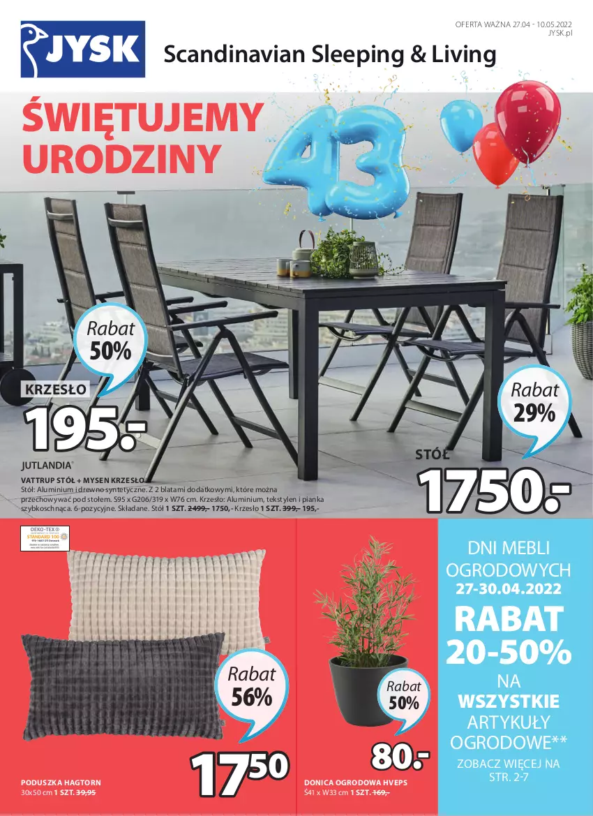 Gazetka promocyjna Jysk - Oferta tygodnia - ważna 27.04 do 10.05.2022 - strona 2 - produkty: Krzesło, Poduszka, Stół