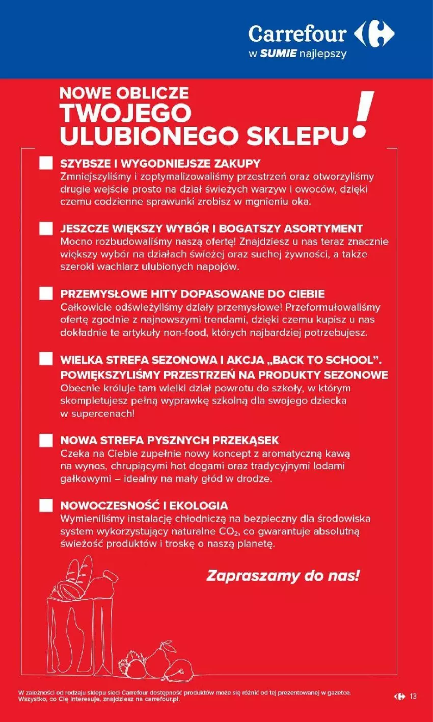 Gazetka promocyjna Carrefour - Gazetka Carrefour Białystok w SUMIE Zmieniliśmy się dla Ciebie - ważna 24.08 do 30.08.2026 - strona 13 - produkty: Absolut, Fa, Hot dog, O nas, Piec, Tera
