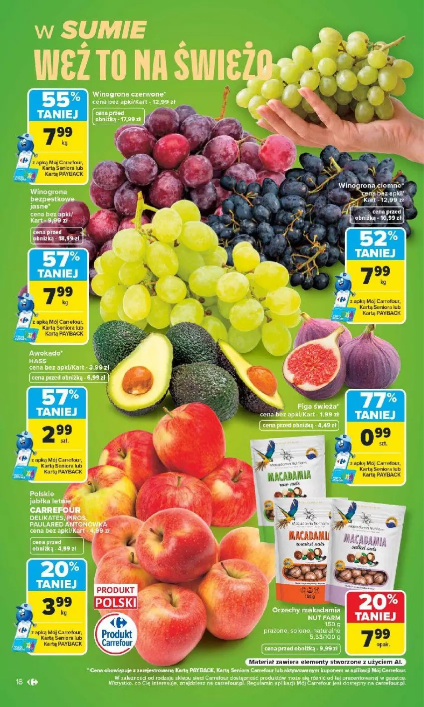 Gazetka promocyjna Carrefour - Gazetka Carrefour Białystok w SUMIE Zmieniliśmy się dla Ciebie - ważna 24.08 do 30.08.2026 - strona 18 - produkty: Fa, Jabłka, Wino, Winogrona