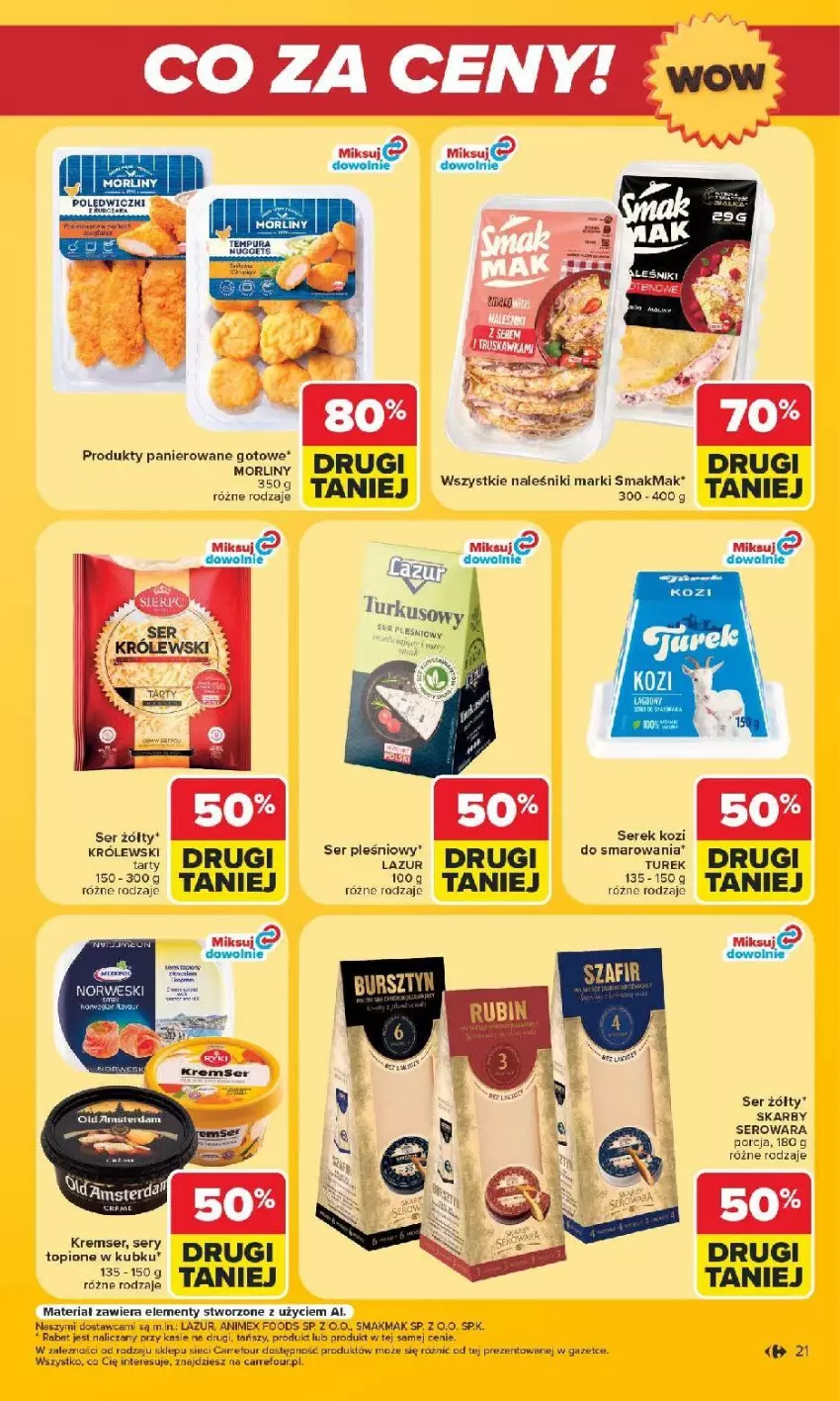 Gazetka promocyjna Carrefour - Gazetka Carrefour Białystok w SUMIE Zmieniliśmy się dla Ciebie - ważna 24.08 do 30.08.2026 - strona 21 - produkty: Lazur, Morliny, Naleśniki, Por, Ser, Serek, Top