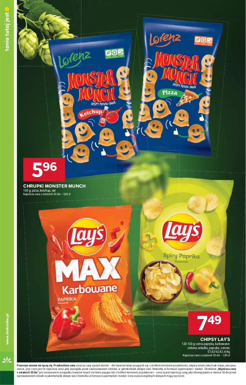 Gazetka promocyjna Stokrotka - Market - ważna 21.08 do 27.08.2025 - strona 24 - produkty: Chipsy, Chrupki, Ketchup, Mięso, Monster Munch, Owoce, Papryka, Pizza, Ser, Warzywa