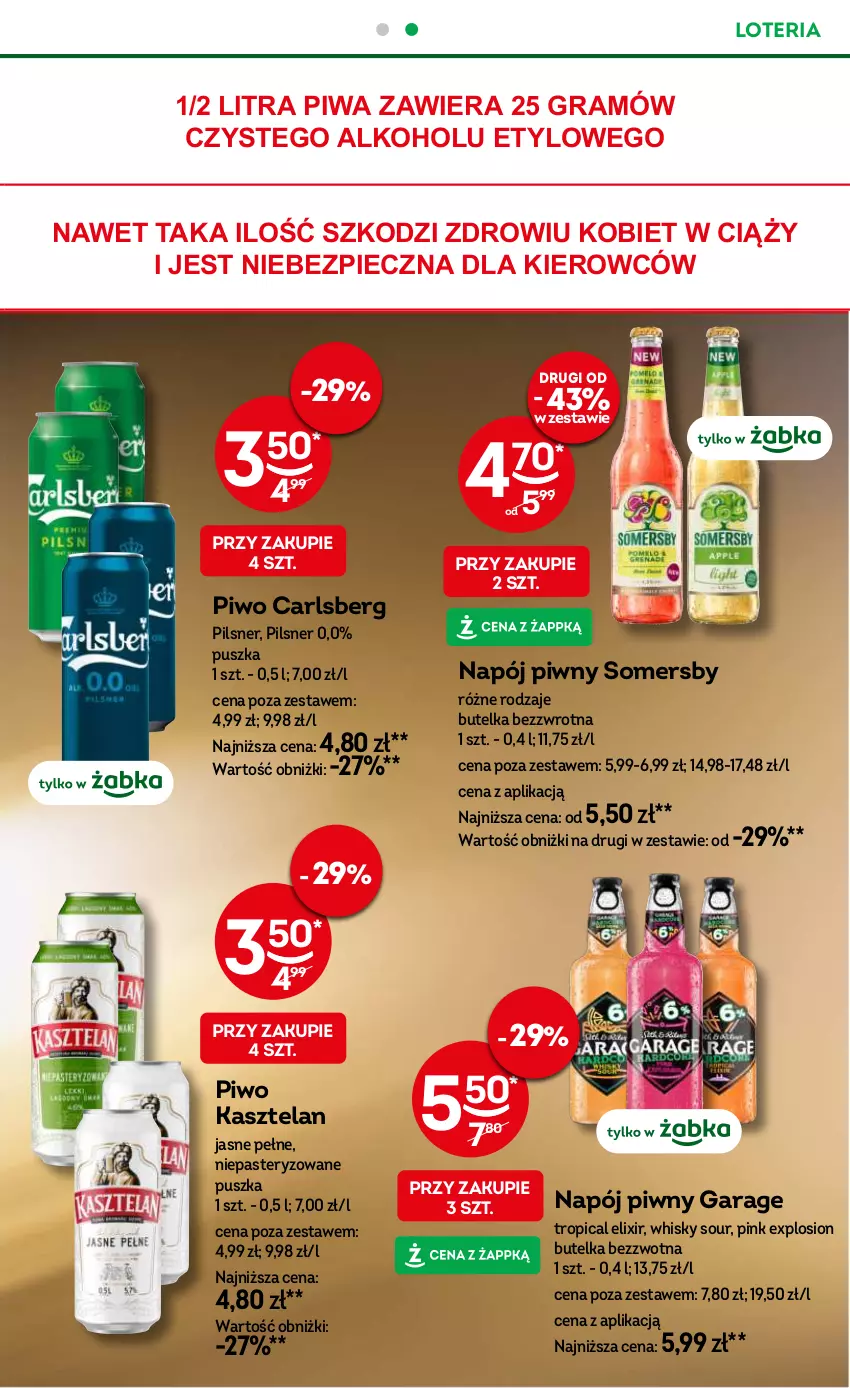 Gazetka promocyjna Żabka - ważna 09.10 do 22.10.2024 - strona 25 - produkty: Carlsberg, Gra, Kasztelan, Napój, Piec, Piwa, Piwo, Somersby, Tropical, Whisky