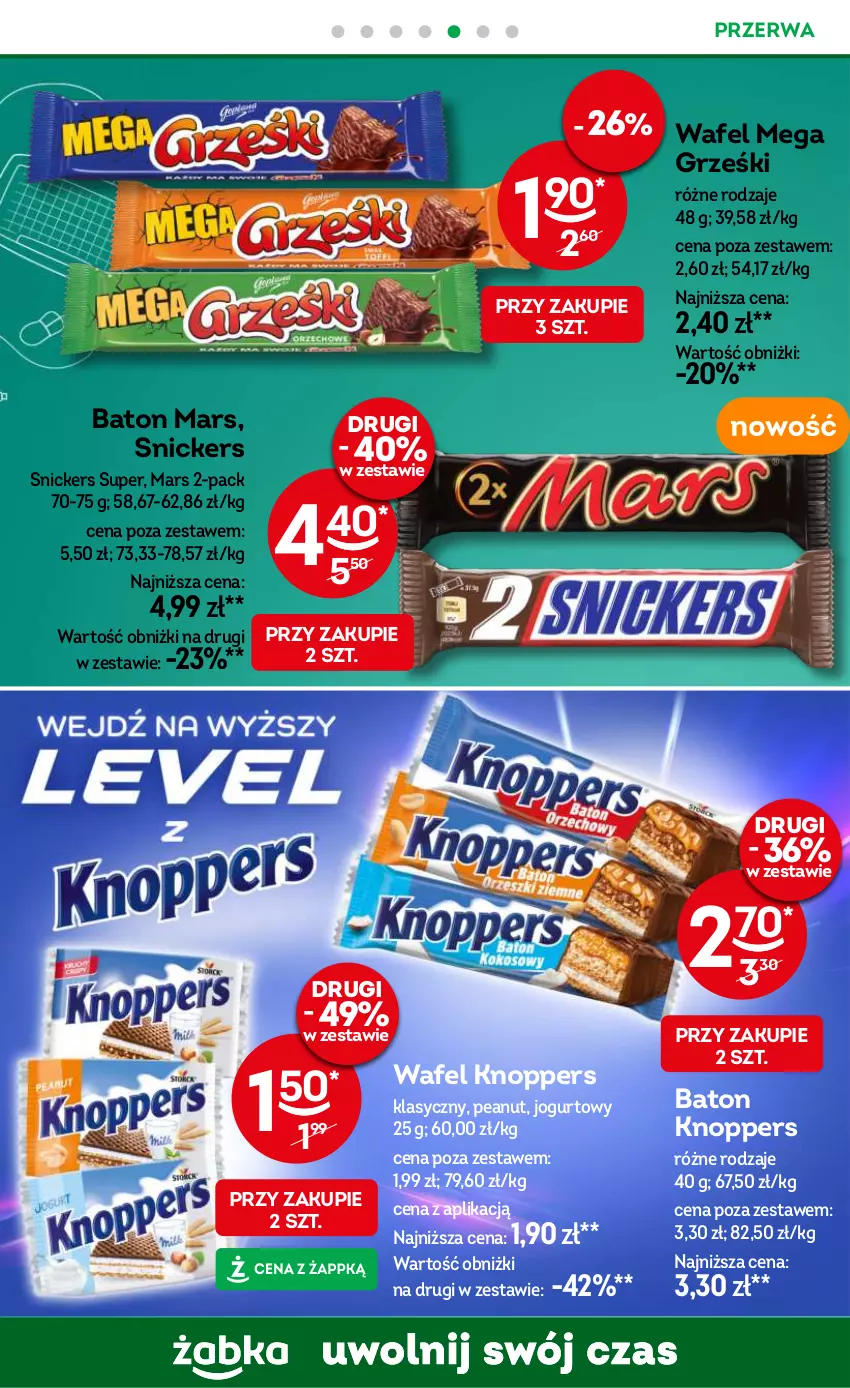 Gazetka promocyjna Żabka - ważna 09.10 do 22.10.2024 - strona 52 - produkty: Baton, Grześki, Jogurt, Knoppers, Mars, Snickers