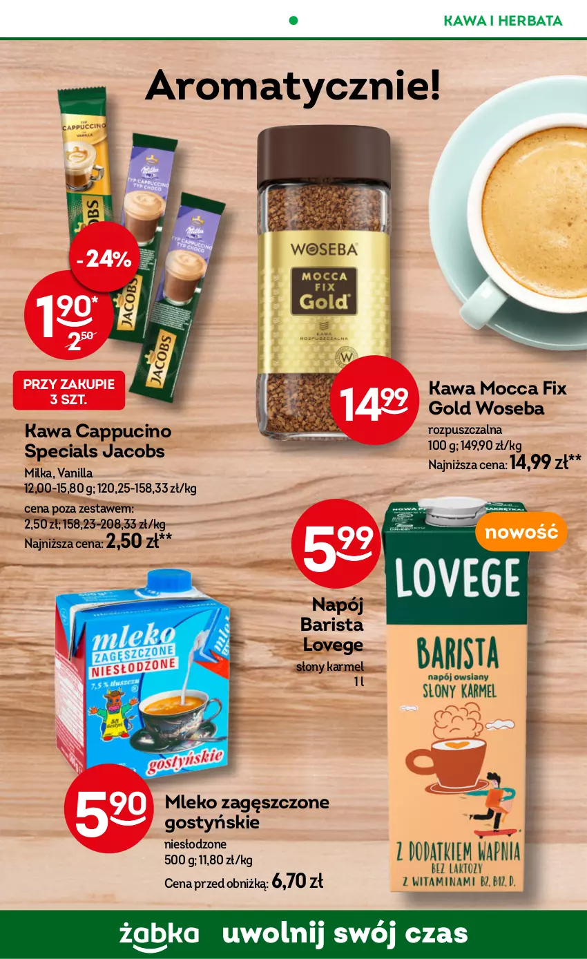 Gazetka promocyjna Żabka - ważna 09.10 do 22.10.2024 - strona 61 - produkty: Herbata, Jacobs, Kawa, Milka, Mleko, Mleko zagęszczone, Mocca Fix Gold, Napój, Woseba