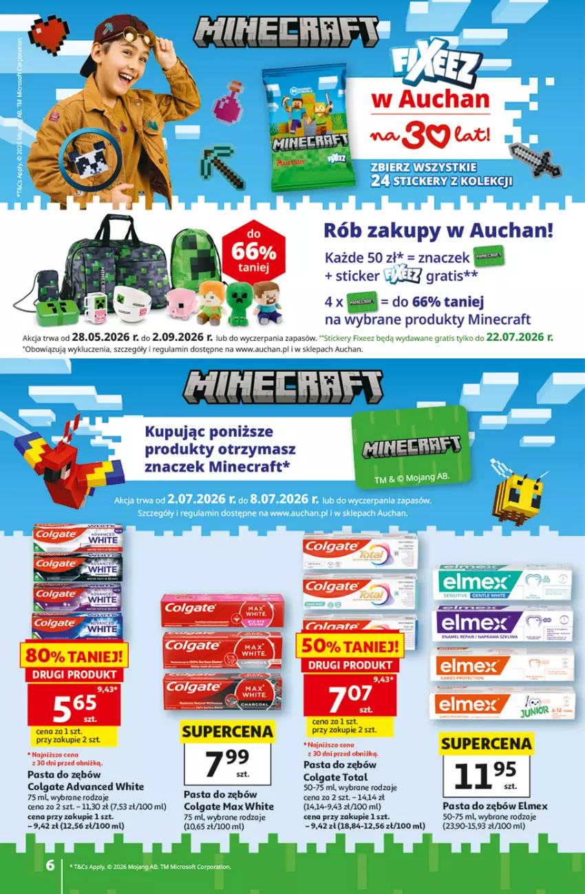Gazetka promocyjna Auchan - 30 Lat Hipermarket - ważna 02.07 do 08.07.2026 - strona 6 - produkty: Colgate, Colgate Total, Elmex, Gra, LG, Minecraft, Pasta do zębów