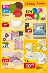 Gazetka promocyjna Auchan - 30 Lat Hipermarket - Gazetka - ważna od 08.07 do 08.07.2026 - strona 29 - produkty: Por, Pościel, Balony, Poduszka dekoracyjna, Salaterka, LANA, Talerz, Narzuta, Komplet pościeli, Poduszka, Miska