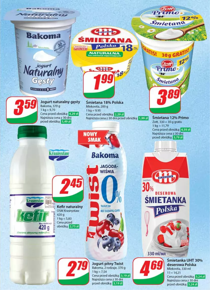 Gazetka promocyjna Dino - Gazetka 37 / 2024 - ważna 11.09 do 17.09.2024 - strona 35 - produkty: Bakoma, Deser, Gra, Jogurt, Jogurt naturalny, Jogurt pitny, Kefir, Kefir naturalny, Mleko, Mlekovita, Ser, Zott