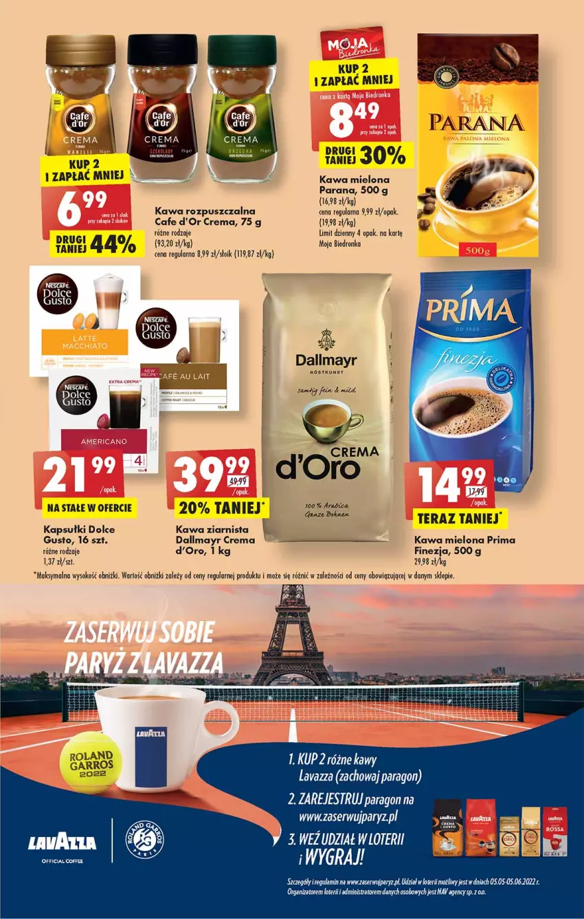 Gazetka promocyjna Biedronka - W tym tygodniu  PN - ważna 09.05 do 14.05.2022 - strona 29 - produkty: BIC, Dallmayr, Dolce Gusto, Fa, Gra, Kawa, Kawa mielona, Kawa rozpuszczalna, Kawa ziarnista, Lavazza, Prima, Ser, Sok, Tera