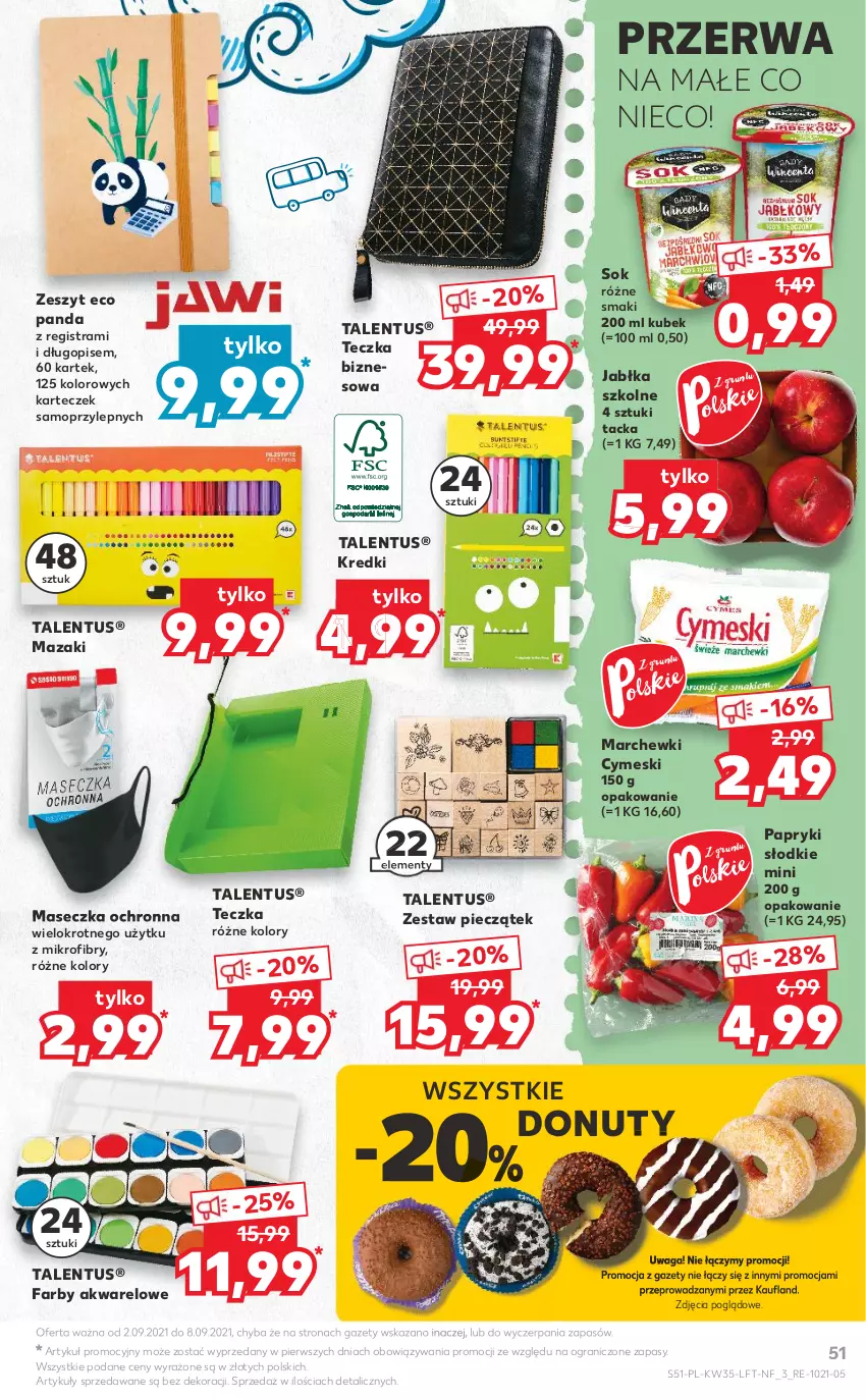 Gazetka promocyjna Kaufland - OFERTA TYGODNIA - ważna 02.09 do 08.09.2021 - strona 51 - produkty: Długopis, Donut, Fa, Gra, Jabłka, Kubek, Mop, Nuty, Panda, Piec, Sok, Waga