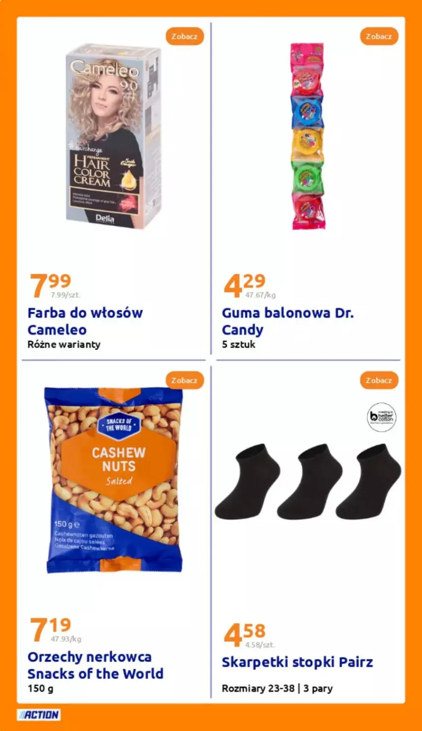 Gazetka promocyjna Action - ważna 19.03 do 25.03.2025 - strona 15 - produkty: Candy, Eleo, Fa, Farba do włosów, Karp, Skarpetki, Top