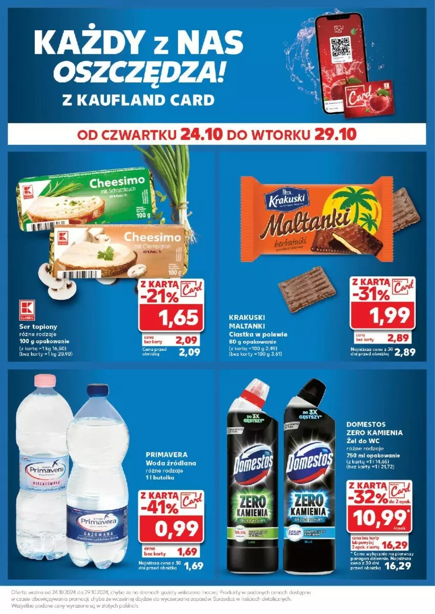 Gazetka promocyjna Kaufland - ważna 28.10 do 29.10.2024 - strona 30 - produkty: Ciastka, Domestos, Koc, Krakus, Krakuski, LANA, Prima, Primavera, Ser, Ser topiony, Top, Woda