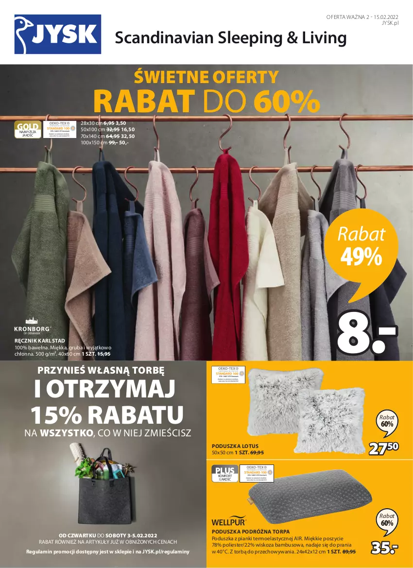 Gazetka promocyjna Jysk - Oferta tygodnia - ważna 02.02 do 15.02.2022 - strona 2 - produkty: Poduszka, Ręcznik, Wełna