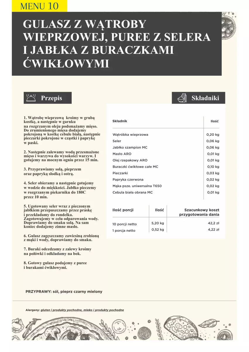 Gazetka promocyjna Makro - [Oferta specjalna] PrzyGOTUJ apetyczne menu! - ważna 01.03 do 31.03.2022 - strona 94 - produkty: Buraczki, Buraki, Cebula, Cebula biała, Jabłka, Kosz, Mąka, Masło, Mięso, Mleko, Olej, Olej rzepakowy, Papryka, Papryka czerwona, Piec, Piekarnik, Pieprz, Por, Przyprawy, Pur, Rondel, Rum, Sok, Sól, Szampion, Warzywa