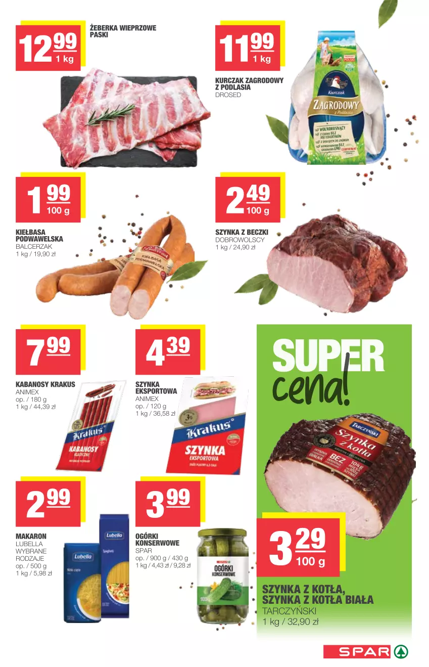 Gazetka promocyjna Spar - Eurospar - ważna 19.05 do 25.05.2021 - strona 3 - produkty: Bell, Bella, Kabanos, Kiełbasa, Kiełbasa podwawelska, Krakus, Kurczak, Lubella, Makaron, Por, Ser, Sport, Szynka, Szynka z beczki, Wawel