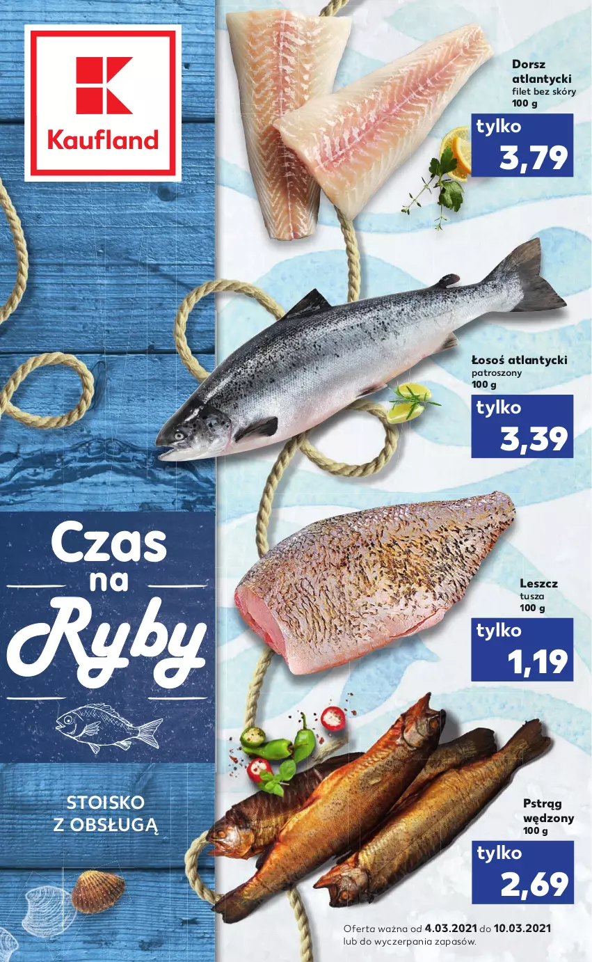 Gazetka promocyjna Kaufland - RYBY - ważna 04.03 do 10.03.2021 - strona 1 - produkty: Dorsz, Pstrąg, Pstrąg wędzony, Tusz