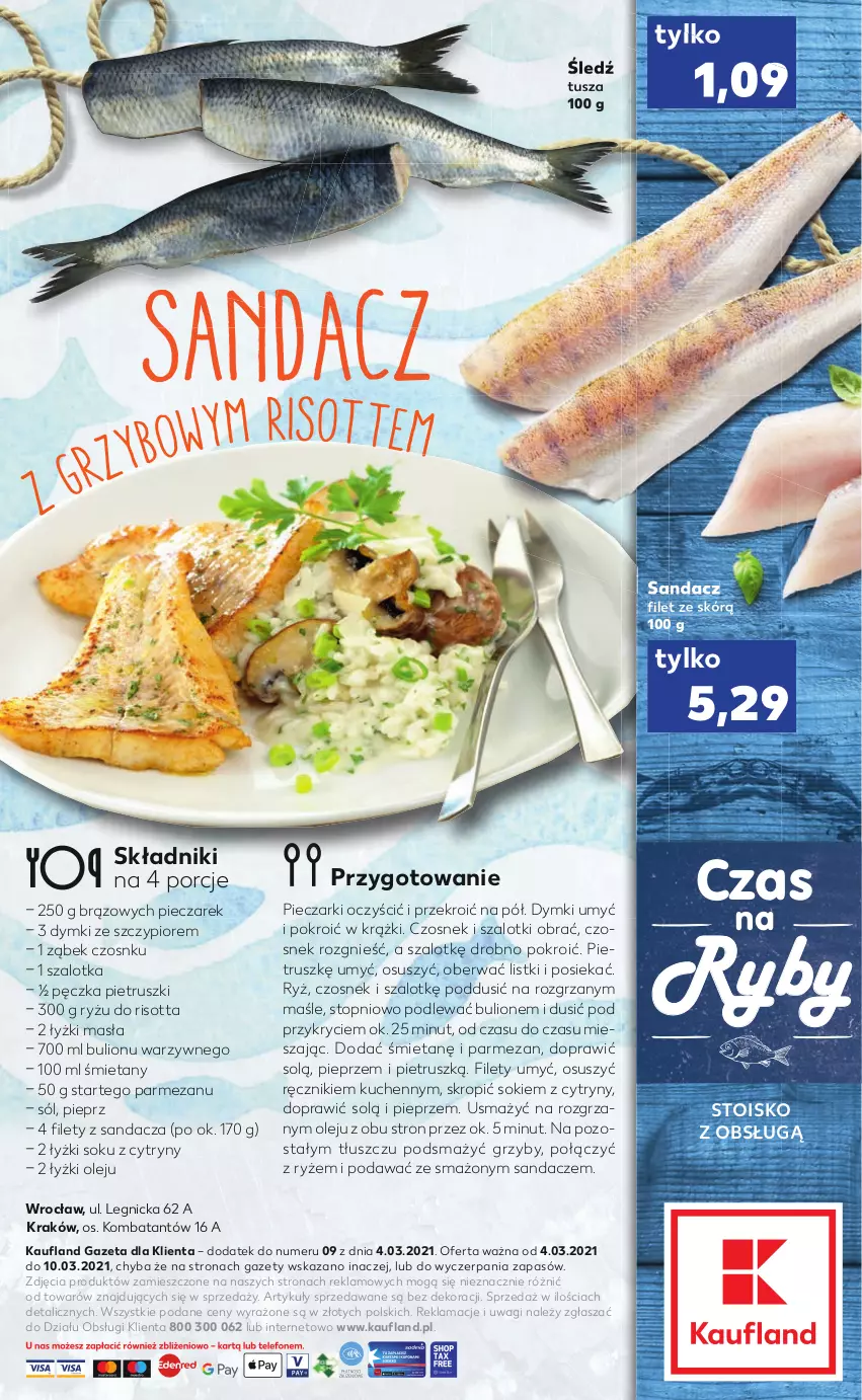 Gazetka promocyjna Kaufland - RYBY - ważna 04.03 do 10.03.2021 - strona 2 - produkty: Bulion, Cytryny, Czosnek, Grzyby, Lion, Olej, Parmezan, Piec, Pieprz, Por, Ręcznik, Ryż, Sandacz, Sandacz filet, Sok, Sól, Szal, Top, Tusz, Wagi